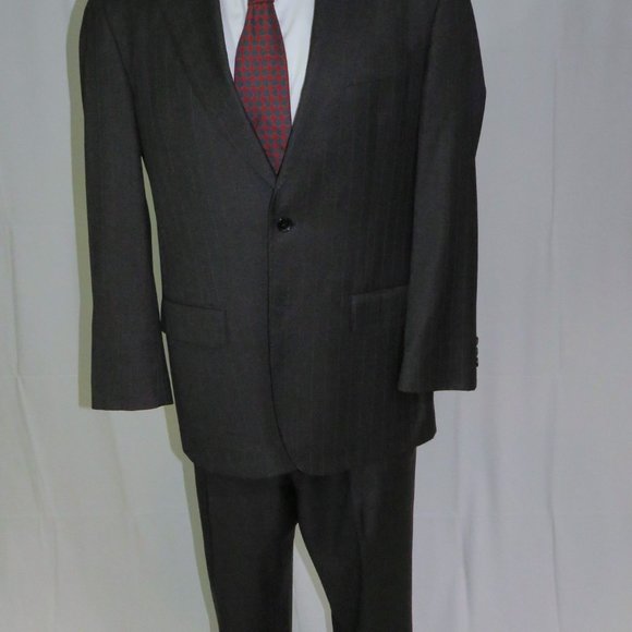 Brooks Brothers x Isaia Loro Piana Charcoal Striped Two Button Suit 40R - Picture 2 of 15